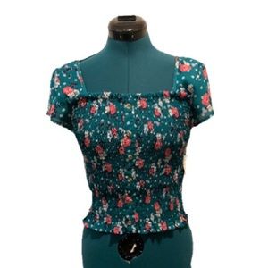 3 for $25 - Crave Fame by Almost Famous Floral square-neck ruched top
